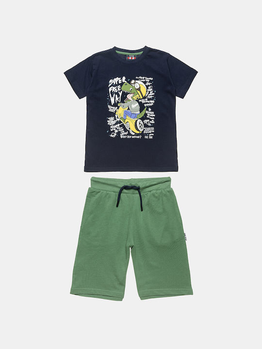 Kids Set with Shorts Summer 2 Pieces Blue T-Shirt
