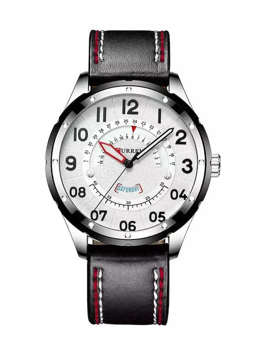 Curren Herrenuhr Batterie mit Schwarz Lederarmband