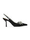 Slingback schwarzer Slingback mit Strasssteinen POLITIS