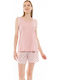 Pink Label Sommer Damen Pyjama-Set Rosa