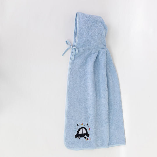 Borea Baby-Badetuch mit Kapuze Car Hellblaue