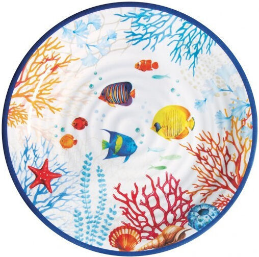 Marva Farfurie Deșert din Melamină Multicolor cu Diametru 21.5cm