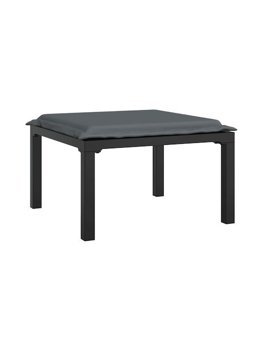 Metallischer Gartenhocker Würfel Außeneinsatz mit Kissen Schwarz 55x55x30cm