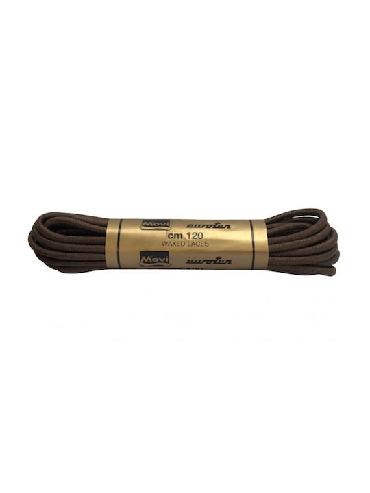 Movi - Cotton Waxed Shoe Laces Thick Brown 120cm