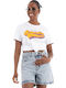 D2 Ovin Vintage Rainbow T-shirt Дамски Т-шърт Бял
