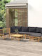 Garten- und Outdoor-Möbelsets 7 Stück Σαλόνι Gray mit Kissen