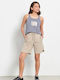Women's Sporty Bermuda Shorts Beige