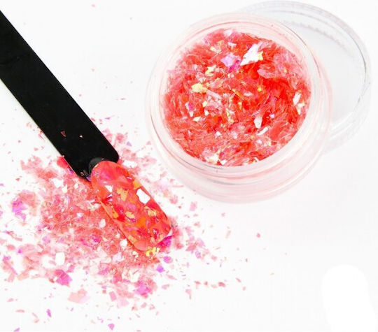 Foil for Nails Broken Mirror Effect No.11 in Red Color 1pcs