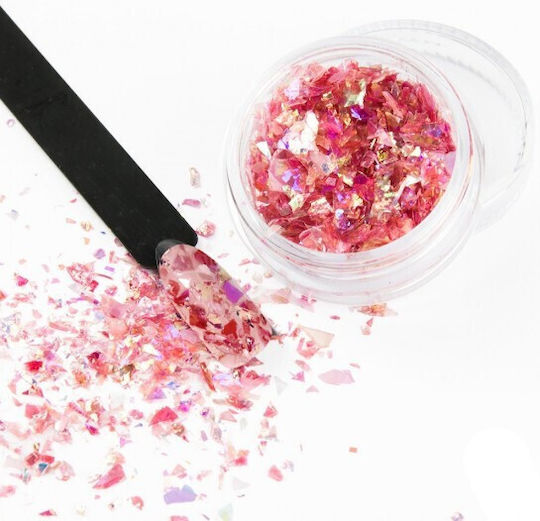 Foil for Nails Broken Mirror Effect No.13 in Red Color 1pcs