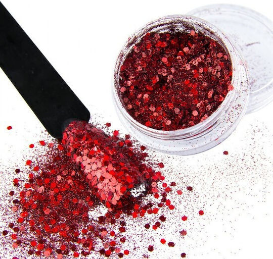 Glitter for Nails Effect Vamp No.06 in Red Color 1pcs