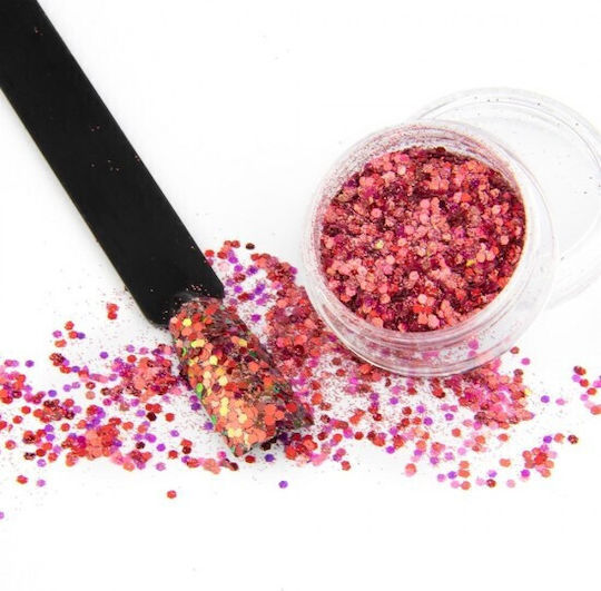 Decorating Powder for Nails After Party Effect No.17 in Red Color 1pcs