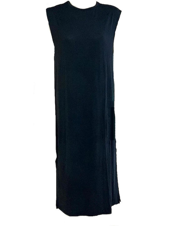 Losan Sommer Midi Kleid Schwarz