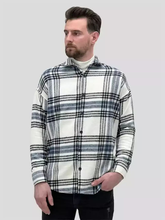 Plaid Shirt Regular Line White-Blue