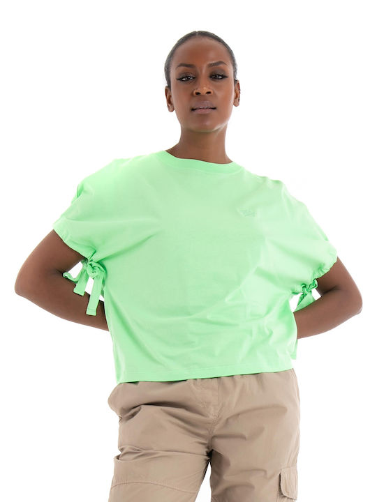 Karl Lagerfeld Damen Sommer Bluse Baumwolle Kurzärmelig Lime