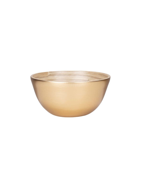 Round Serving Bowl Made of Bamboo Gold with a Diameter of 14cm