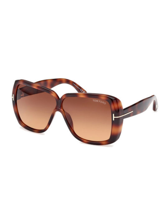 Tom Ford Women's Sunglasses with Brown Tartaruga Plastic Frame and Brown Gradient Lens FT1037 52F