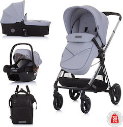 Chipolino Elite Adjustable 3 in 1 Baby Stroller Suitable for Newborn Graphite