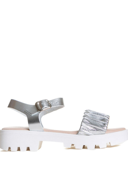 YOSHINO GIRL'S SANDALS SILVER WITH STRAPS