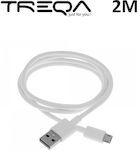 Treqa CA-2011 Regulär USB 2.0 auf Micro-USB-Kabel Weiß 2m (CA-2011) 1Stück