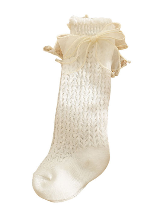 High knitted sugar socks with big bow on the side