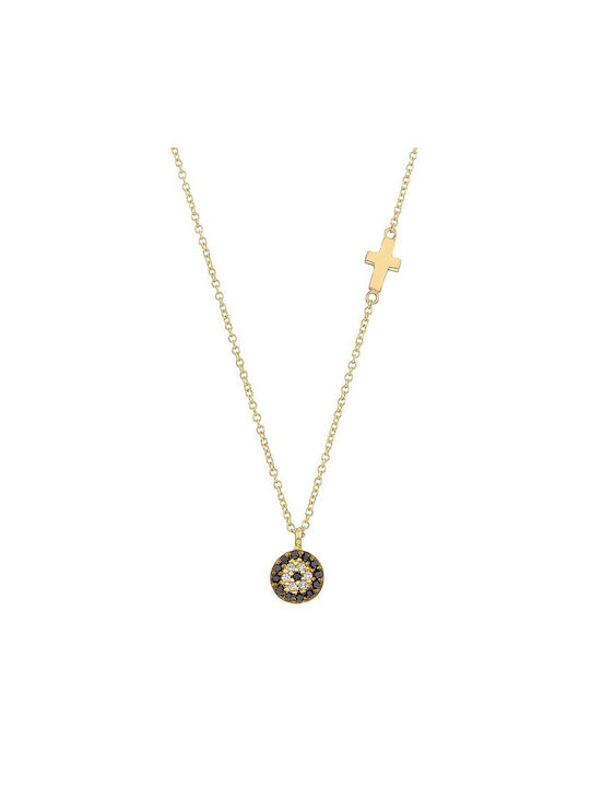 Gold "peephole" necklace KLXR566 9 Carat