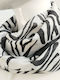 Scarf black and white silk 100% (063)