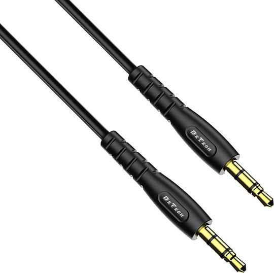 Καλώδιο Ήχου 3.5mm male - 3.5mm male Μαύρο 1m με Επίχρυσους Ακροδέκτες 40276