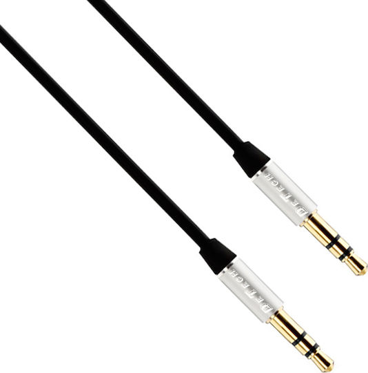 Καλώδιο Ήχου 3.5mm male - 3.5mm male Μαύρο 1m με Επίχρυσους Ακροδέκτες 40273