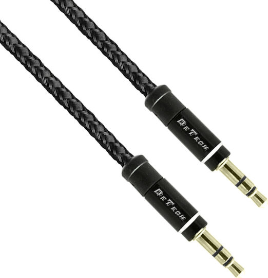 Καλώδιο Ήχου 3.5mm male - 3.5mm male Μαύρο 1m με Επίχρυσους Ακροδέκτες 40275