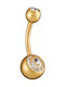 Oxzen Bauchnabelpiercing aus Vergoldetem Stahl Transparent