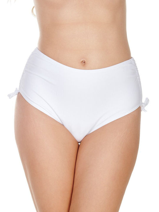 Comfort Bikini Slip Hohe Taille Weiß
