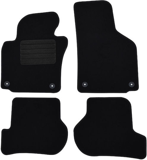 Rigum Satz Vorder- und Hintermatten 4Stück aus Teppichboden für Seat Leon 2005 2009 Schwarz