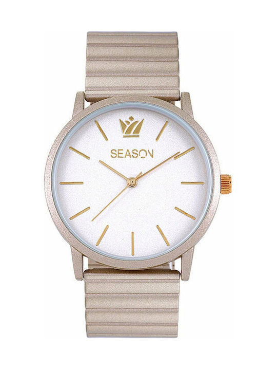 SEASONTIME Ladies Beige Edelstahlarmband