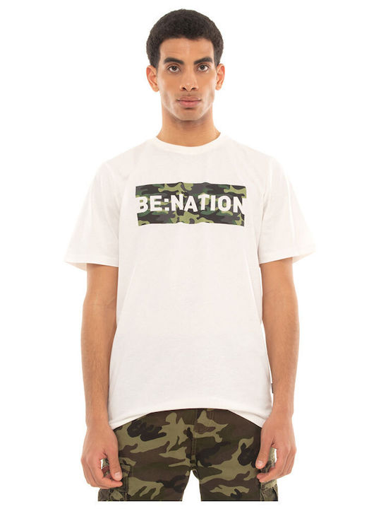Be:Nation Herren T-Shirt Kurzarm Weiß