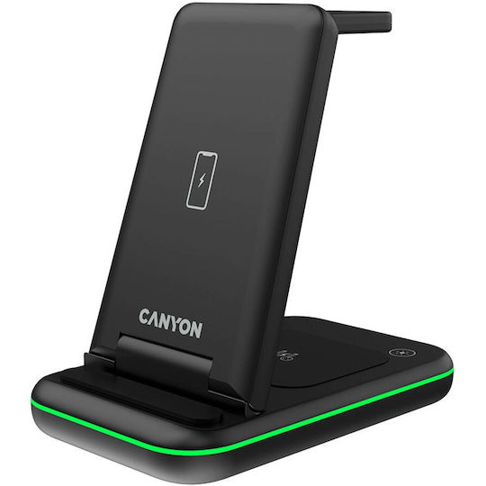 Canyon Ασύρματος Φορτιστής (Qi Pad) 15W Μαύρος (WCS-304)