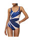 Triumph Summer Allure One-Piece Swimsuit with Open Back Floral Blue