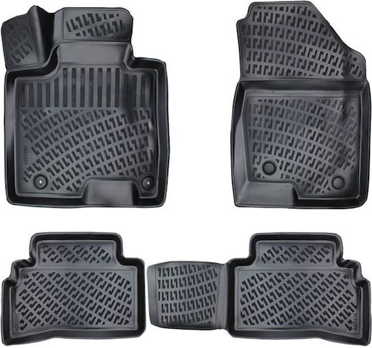 Bosse Set of Front and Rear Mats 4pcs Tray Type for Hyundai Tucson 2020+ Black