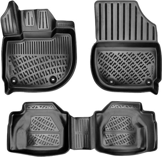 Bosse Set of Front and Rear Mats 4pcs Tray Type for Honda Jazz Black