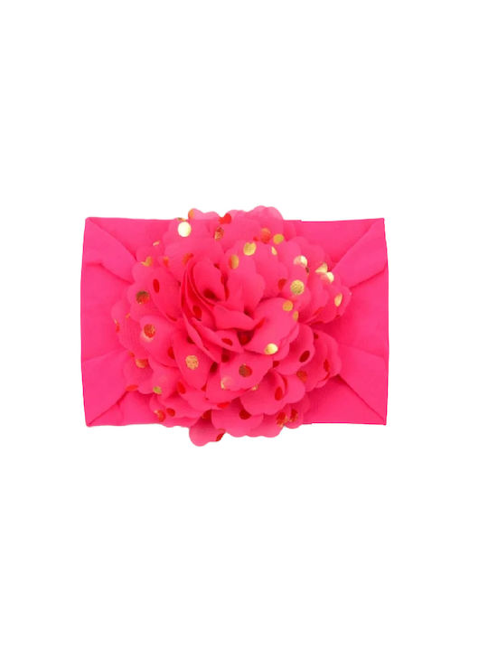 Children's - Baby Soft hair ribbon with large flower 0-8 years old Fucshia