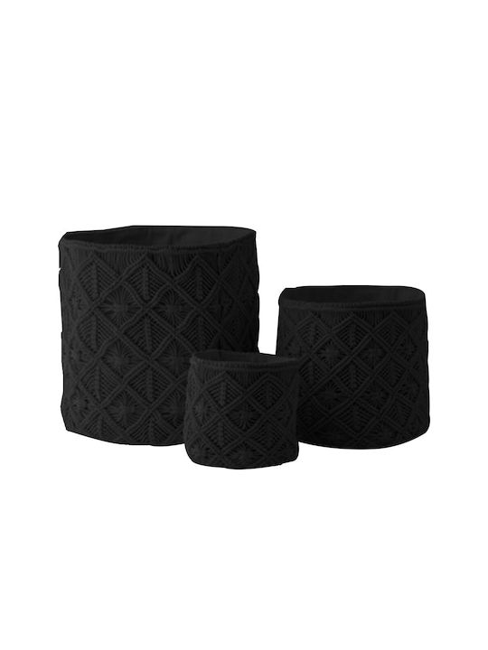 InTheBox Set Decorative Baskets Fabric Black 40x40x40cm 3 Pieces