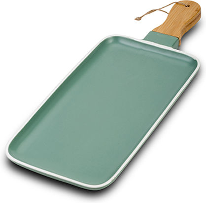 Nava Servierplatte Oval aus Porzellan Grün 47x18cm 1Stück