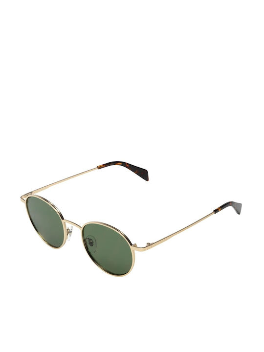 Komono James Sunglasses with Gold Metal Frame and Green Lens