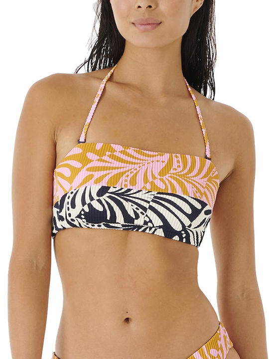 Afterglow Swirl Strapless Bikini Top Ροζ