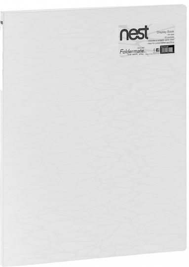 Foldermate Clipboard Flexible with 20 plastic sleeves Slides for Paper A4 White 1pcs