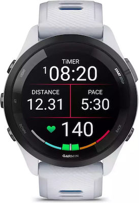 Garmin Waterproof Smartwatch with Heart Rate Monitor (Whitestone/Tidal Blue)