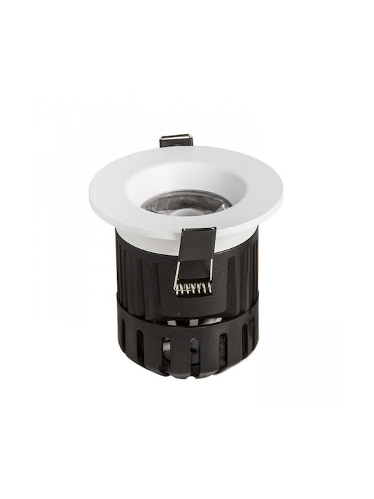 Rendl Light Studio Σώμα Στρογγυλό Μεταλλικό Χωνευτό Σποτ με Ενσωματωμένο LED και Θερμό Λευκό Φως Λευκό 1τμχ