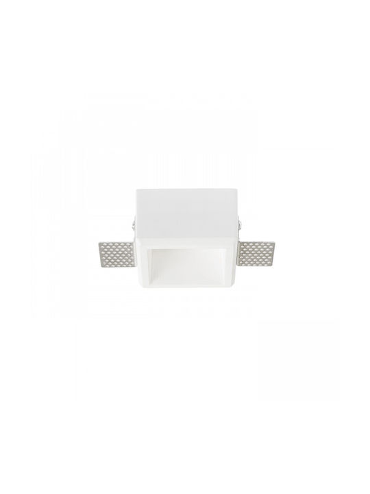 Rendl Light Studio Φωτιστικό Οροφής Γύψος QUO SQ I Rendl Τετράγωνο Γύψινο Χωνευτό Σποτ με Ντουί GU10 Λευκό 1τμχ