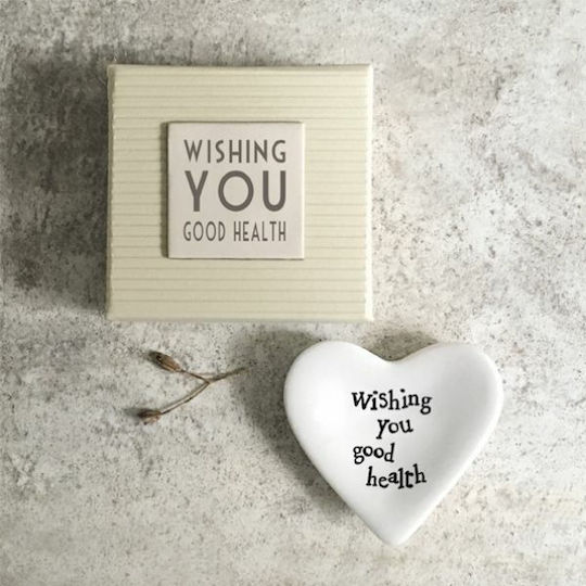 Synchronia Διακοσμητική Καρδιά Wishing you Good Health από Κεραμικό Υλικό 5.5x2x5cm
