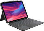 Logitech Combo Touch Flip Cover Πλαστικό με Πληκτρολόγιο Αγγλικά UK Oxford Grey (iPad 2022 10.9'')