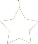 STAR - stea metalică decorativă de aproximativ 50 cm, aurită, fier auriu Diametru 52 cm